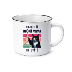 Nejlepší kočičí máma na světě  - keramický smaltovaný hrneček s potiskem