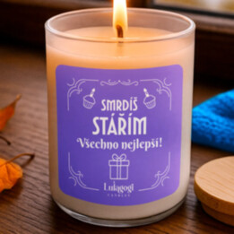 Smrdíš stářím - všechno nejlepší! - vonná svíčka jako dárek
