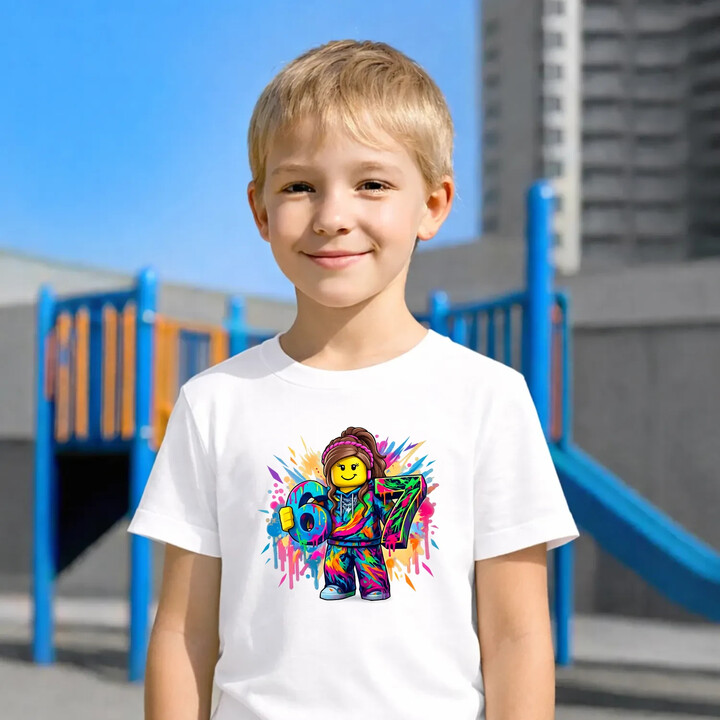 barevné six seven - 67 - verze pro dívku - inspirováno Robloxem - dětské tričko s potiskem