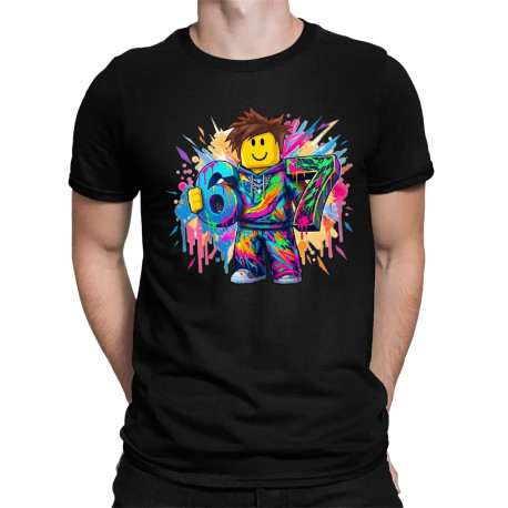 Barevné six seven - 67 – inspirováno Robloxem - pánské tričko s potiskem