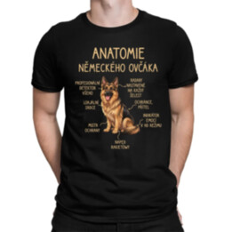 Anatomie německého ovčáka - pánské tričko s potiskem