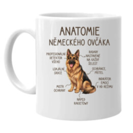 Anatomie německého ovčáka - hrnek s potiskem