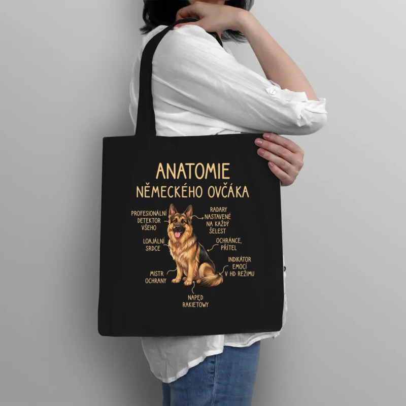 Anatomie německého ovčáka - taška s potiskem