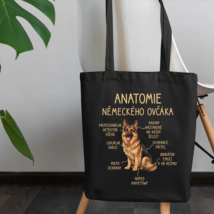 Anatomie německého ovčáka - taška s potiskem
