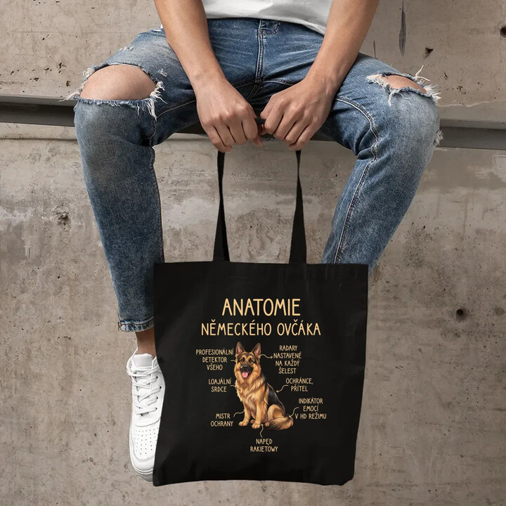 Anatomie německého ovčáka - taška s potiskem