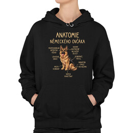 Anatomie německého ovčáka - dámská mikina s potiskem