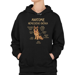 Anatomie německého ovčáka - dámská mikina s potiskem