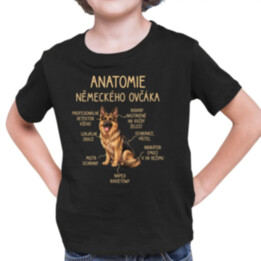 Anatomie německého ovčáka - dětské tričko s potiskem