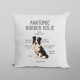 Anatomie border kolie - polštář s potiskem