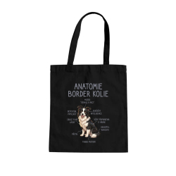 Anatomie border kolie - taška s potiskem