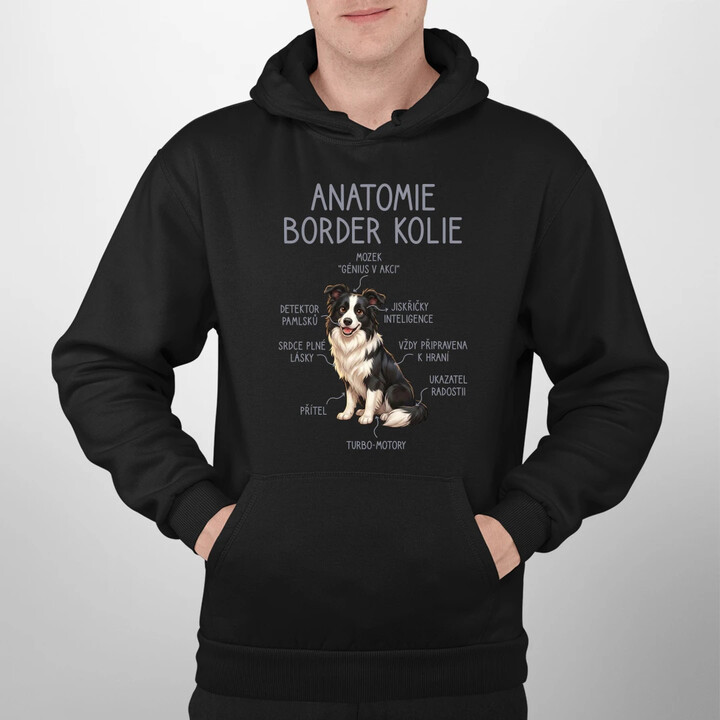 Anatomie border kolie - pánská mikina s potiskem