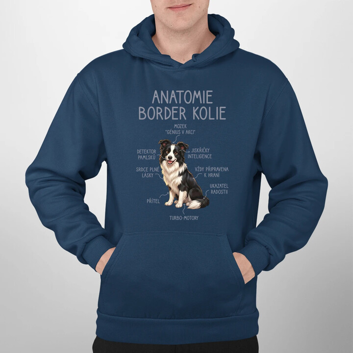 Anatomie border kolie - pánská mikina s potiskem