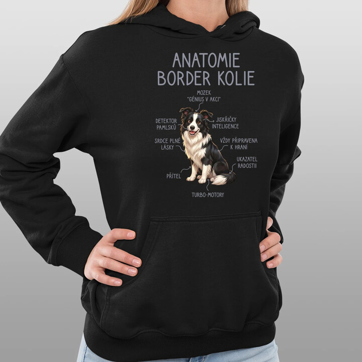 Anatomie border kolie - dámská mikina s potiskem