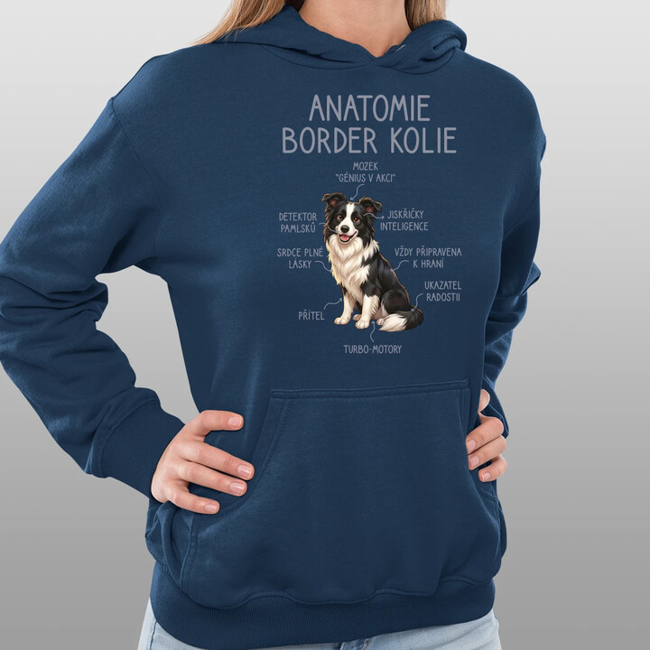 Anatomie border kolie - dámská mikina s potiskem