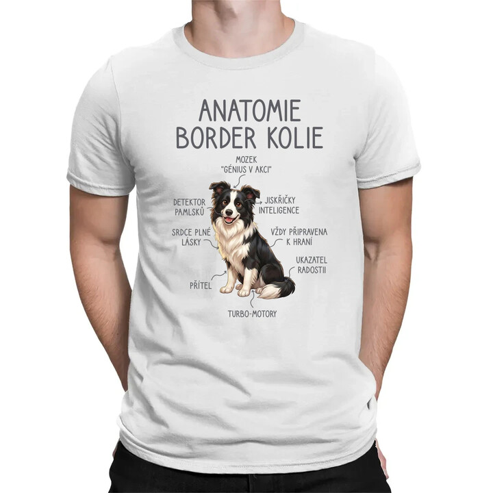 Anatomie border kolie - pánské tričko s potiskem
