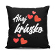 Ahoj, krásko - černý polštář s potiskem