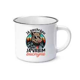 Já nechrápu, já vábím bachyně  - keramický smaltovaný hrneček s potiskem