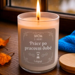 Svíčka s vůní práce po pracovní době - vonná svíčka jako dárek