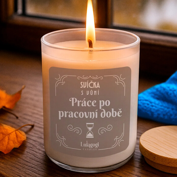 Svíčka s vůní práce po pracovní době - vonná svíčka jako dárek
