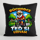 Důchodce. Teď si užívám - černý polštář s potiskem
