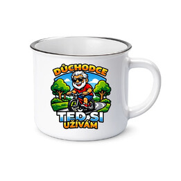 Důchodce. Teď si užívám  - keramický smaltovaný hrneček s potiskem