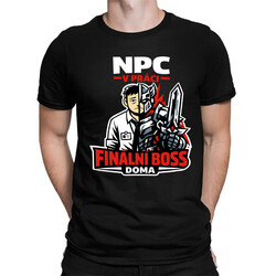 NPC v práci, finální boss doma - pánské tričko s potiskem