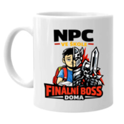 NPC ve škole, finální boss doma - hrnek s potiskem
