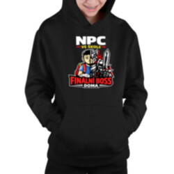 NPC ve škole, finální boss doma - dětská mikina s kapucí