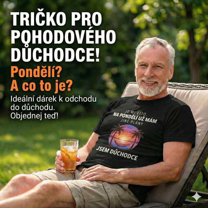 Na pondělí už mám jiné plány - jsem důchodce - pánské tričko s potiskem