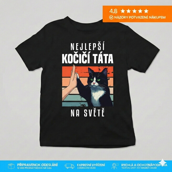 Nejlepší kočičí táta na světě - pánské tričko s potiskem