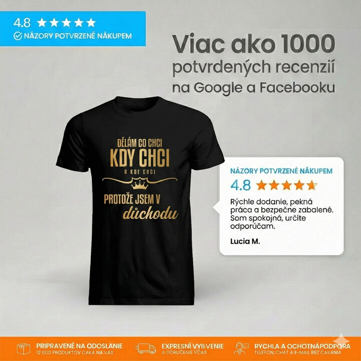 Dělám, co chci, kdy chci a kde chci, protože jsem v důchodu - pánské tričko s potiskem