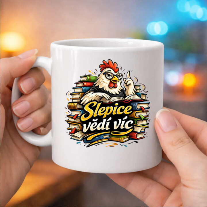 Slepice vědí víc - hrnek s potiskem