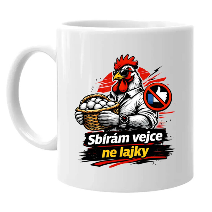 Sbírám vejce, ne lajky - hrnek s potiskem