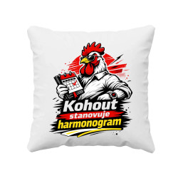 Kohout stanovuje harmonogram - polštář s potiskem