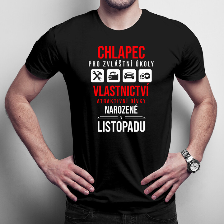 Chlapec pro zvláštní úkoly - dívky narozené v říjnu - pánská trička  s potiskem