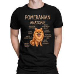 Pomeranian – anatomie - pánské tričko s potiskem