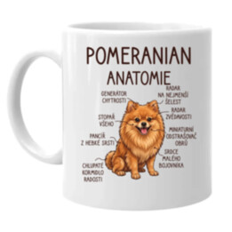 Pomeranian – anatomie - hrnek s potiskem