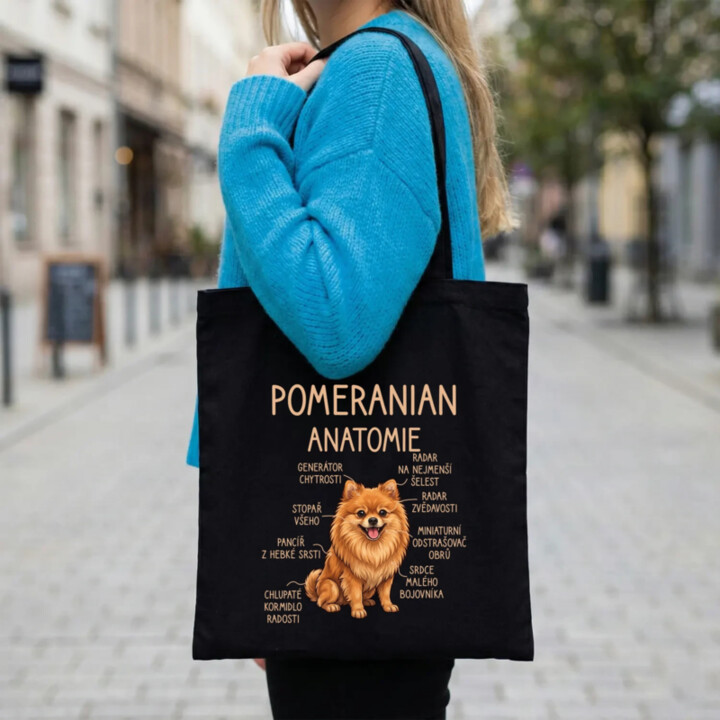 Pomeranian – anatomie - taška s potiskem