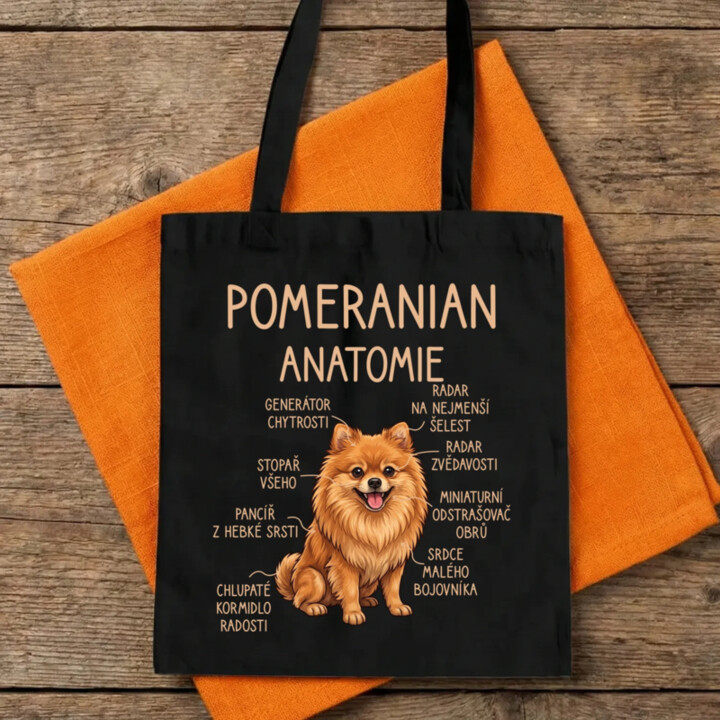 Pomeranian – anatomie - taška s potiskem