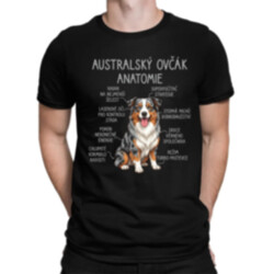 Australský ovčák - anatomie - pánské tričko s potiskem