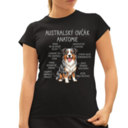 Australský ovčák - anatomie  - dámské tričko s potiskem