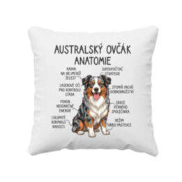 Australský ovčák - anatomie - polštář s potiskem