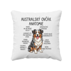 Australský ovčák - anatomie - polštář s potiskem