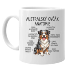 Australský ovčák - anatomie - hrnek s potiskem