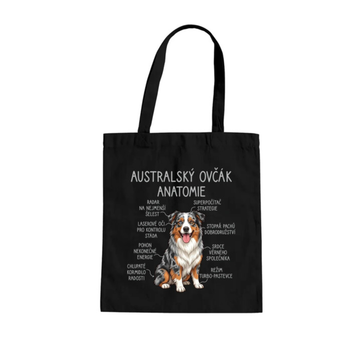 Australský ovčák - anatomie - taška s potiskem