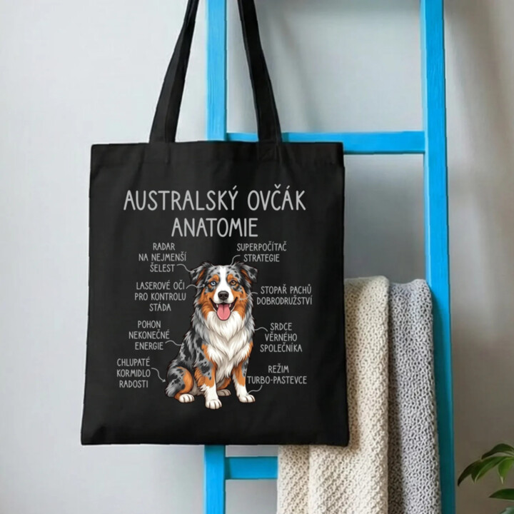 Australský ovčák - anatomie - taška s potiskem