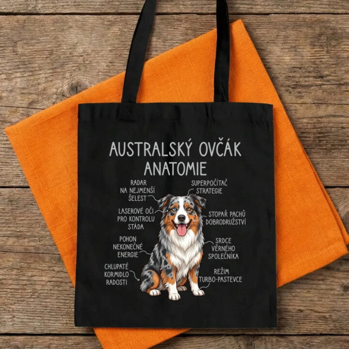 Australský ovčák - anatomie - taška s potiskem