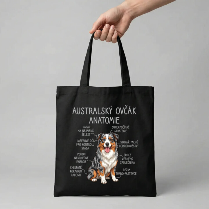 Australský ovčák - anatomie - taška s potiskem