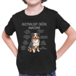 Australský ovčák - anatomie - dětské tričko s potiskem