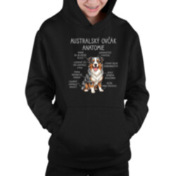 Australský ovčák - anatomie - dětská mikina s kapucí